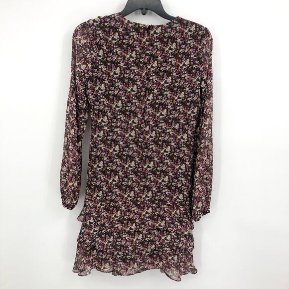 BARDOT JUNIOR Girls Cassidy Wrap Dress Size 18 Black Pink Floral Long Sleeve NWT - Picture 5 of 12